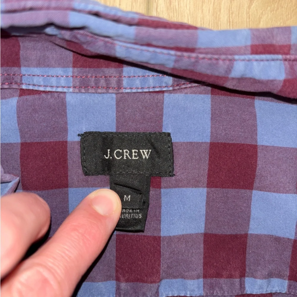 J. Crew Red and Blue Plaid Casual Button Down Shirt